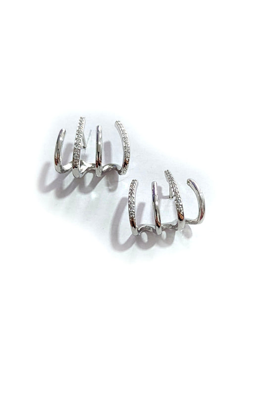 Silver Lobe Hugging Earrings